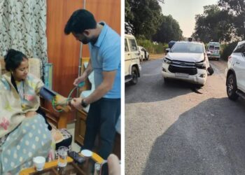 छत्तीसगढ़ महिला बाल विकास मंत्री लक्ष्मी राजवाड़े के काफिले का वाहन दुर्घटनाग्रस्त, सभी सुरक्षित..