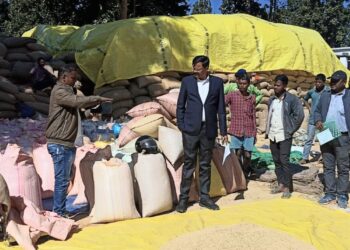 राजपुर: कलेक्टर ने धान खरीदी केंद्र  व संग्रहण केन्द्र  का किया निरीक्षण..