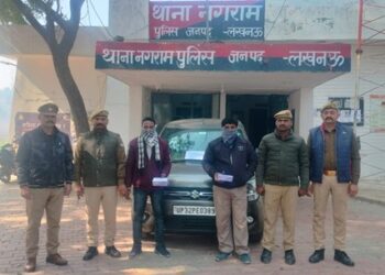 नगराम पुलिस ने बकरे चोरो को नगदी व कार सहित खुलास कर भेजा जेल