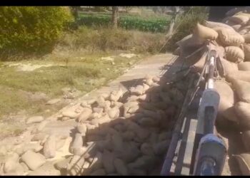 बलरामपुर-चांदो सड़क पर 14 चक्का गाड़ी पलटी, चालक ने बचाई जान, धान उठाव जारी