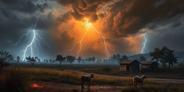 सोनभद्र: अलग-अलग क्षेत्रों में आकाशीय बिजली का कहर, 5 लोग झुलसे, 3 बकरियों की मौत