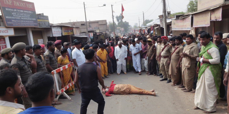 अम्बेडकरनगर में युवक की मौत के बाद सड़क पर शव रखकर प्रदर्शन,
