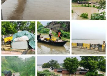 चंबल नदी उफान पर, तीन गांव बाढ़ की चपेट में — संपर्क मार्ग बंद, बिजली गुल, ग्रामीण नाव से कर रहे पलायन