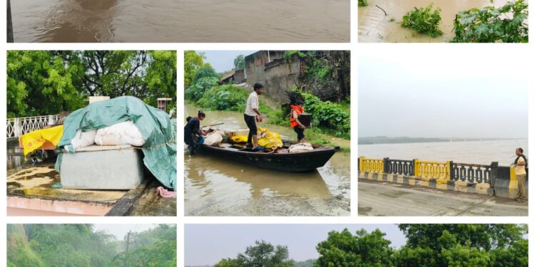 चंबल नदी उफान पर, तीन गांव बाढ़ की चपेट में — संपर्क मार्ग बंद, बिजली गुल, ग्रामीण नाव से कर रहे पलायन