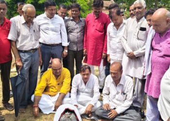 श्रीरामलीला महोत्सव के लिए भूमि पूजन का अनुष्ठान किया गया