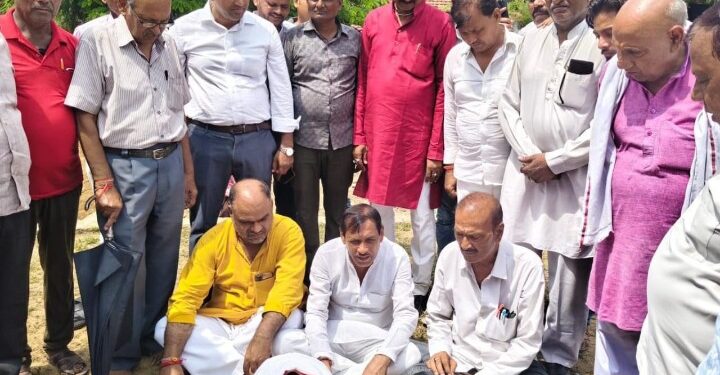 श्रीरामलीला महोत्सव के लिए भूमि पूजन का अनुष्ठान किया गया