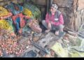 सब्जी विक्रेता के लकड़ी के खोखा में लगी आग