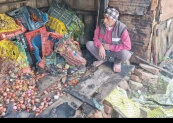 सब्जी विक्रेता के लकड़ी के खोखा में लगी आग