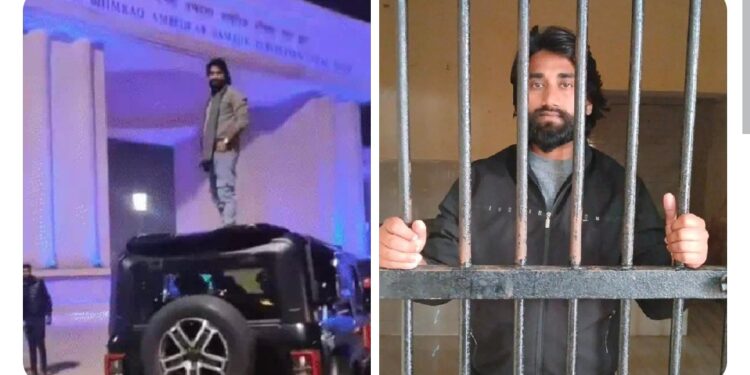 थार पर चढ़कर रील बनाना पड़ा भारी, वायरल वीडियो बना गिरफ्तारी की वजह,लखनऊ पुलिस का सख्त संदेश 