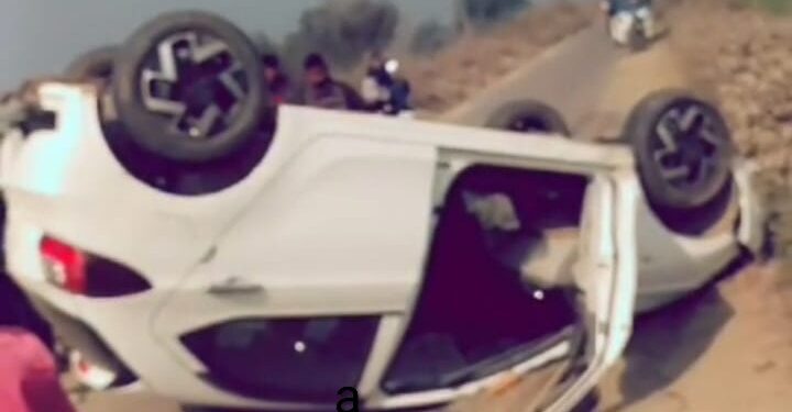 तेज रफ्तार कार की टक्कर से बाइक सवार घायल