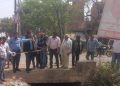 पाली बंबा क्षतिग्रस्त पुलिया पर मरम्मत निर्माण कार्य में  भरथना नगर पालिका जुटी