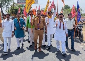 श्रीखाटू श्याम संकीर्तन आमंत्रण बाइक यात्रा धूमधाम से निकाली गई