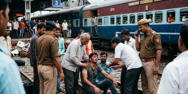 ट्रेन से गिरकर युवक घायल