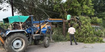 150 बिजली पोल तथा विधुत लाइनें क्षतिग्रस्त, 22 लाख का नुकसान