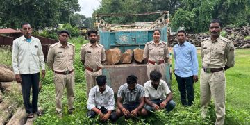 रामानुजनगर वन परिक्षेत्र में अवैध सागौन परिवहन पर बड़ी कार्रवाई, पिकअप वाहन जब्त